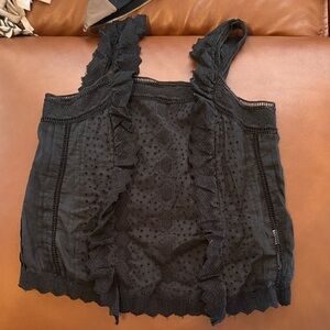Frame Denim Black Lace Camisole Top